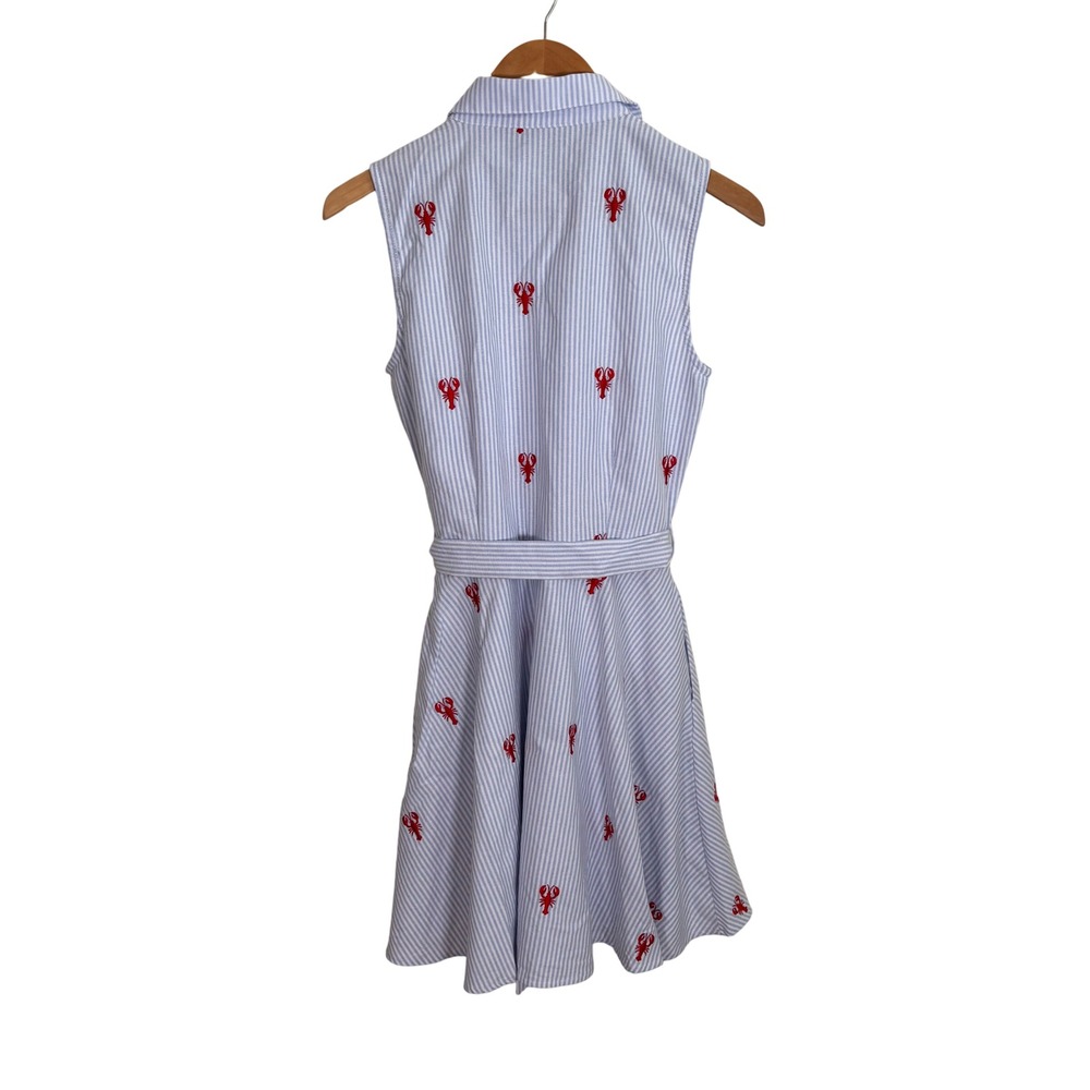 Kiel James Patrick Dress Womens Sz XS Lobster Coastal Button Up Cotton Crawfish - Picture 3 of 13